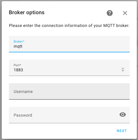 MQTT User/Pass Setting